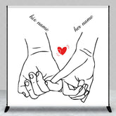 Lofaris Simple Lines Hands Custom Valentines Day Backdrop